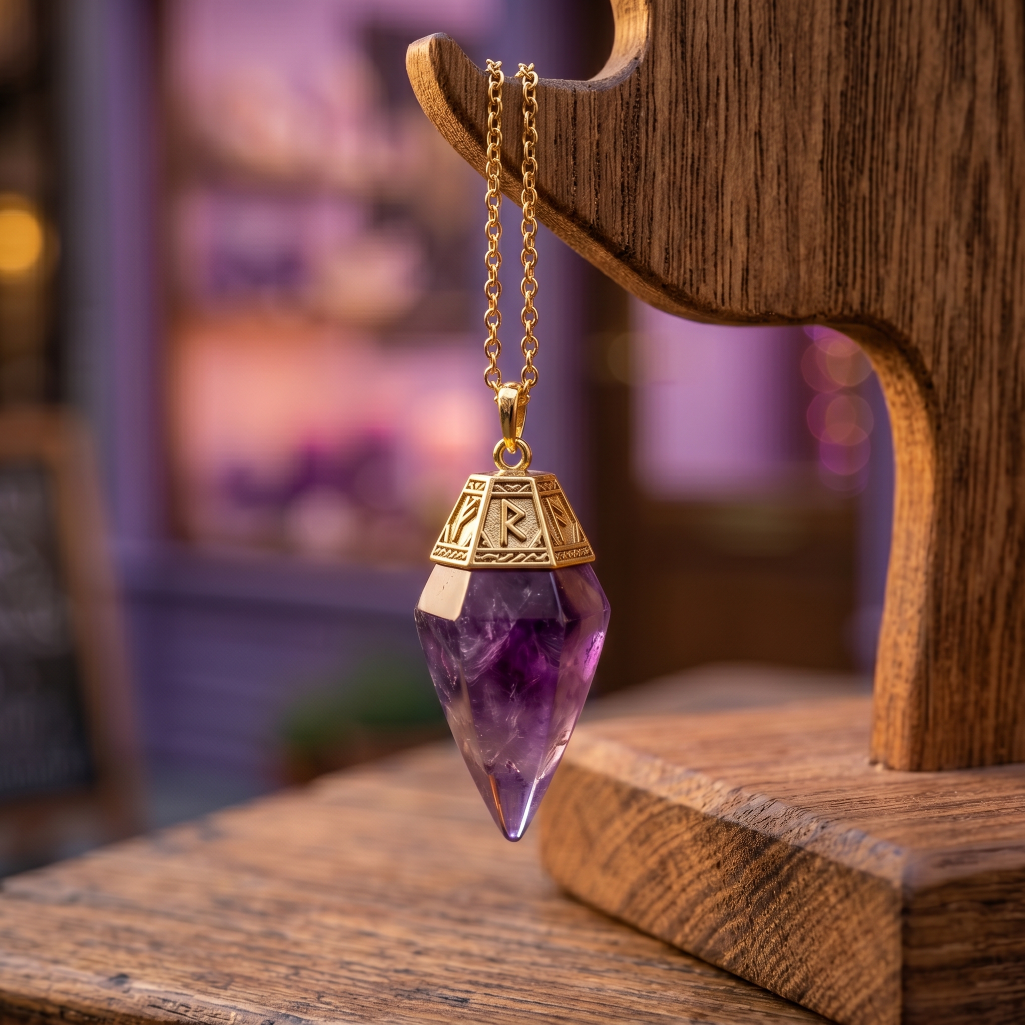 Collar de runa morada